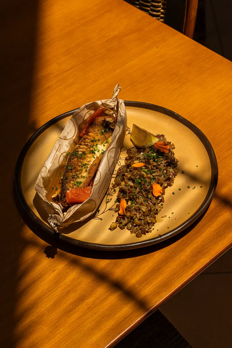 Papillote de Peixe com Legumes
